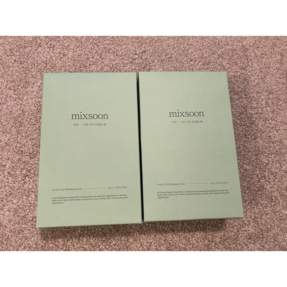Mixsoon Green Cica Modeling Pack 2 Boxes 10 Pouches Total Korean Skincare New